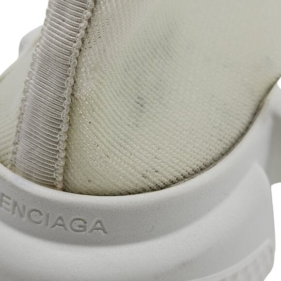 Balenciaga Knit Fabric Speed Trainer Sneakers in White 37 (7 US) $895 distressed - Picture 8 of 13